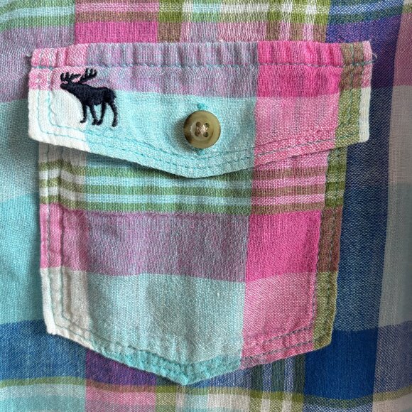 Sweet Pastel A&F Plaid Shirt - Size S - Picture 3 of 15